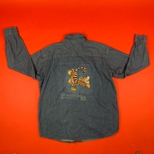 Vintage y2k Disney darkwash denim button down